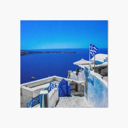 Blue Santorini Art Board Print