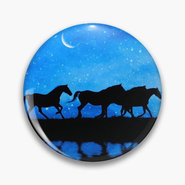 Artikelvorschau, Herde freier Wildpferde Fantasy Starry Night and Moon entworfen und verkauft von Stephanie Laird.