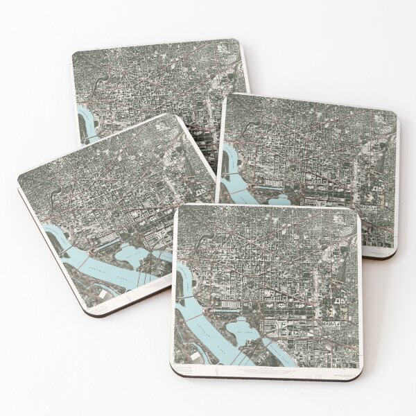Item preview, Old Washington DC Satellite Photograph Map (1968) Vintage District of Columbia Atlas designed and sold by BravuraMedia.