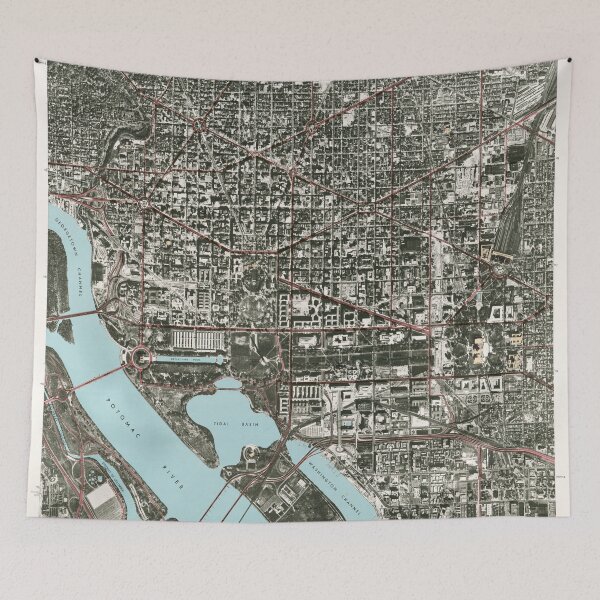 Item preview, Old Washington DC Satellite Photograph Map (1968) Vintage District of Columbia Atlas designed and sold by BravuraMedia.