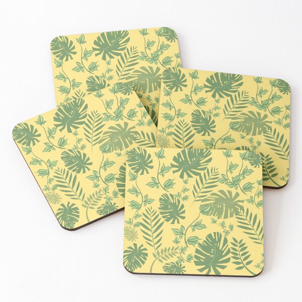 Item preview, Tropical Green Leaves on Yellow designed and sold by RiadMannan.
