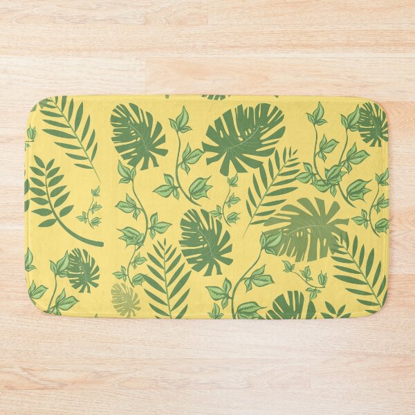 Item preview, Tropical Green Leaves on Yellow designed and sold by RiadMannan.