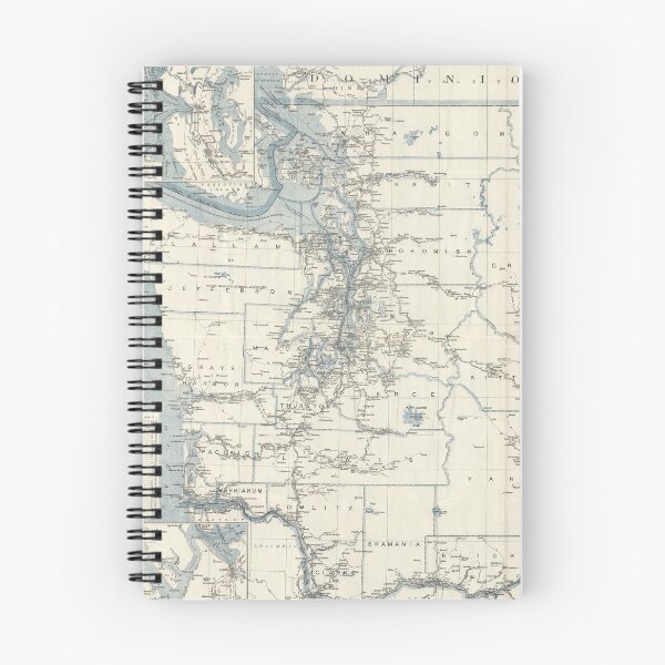 Item preview, Old Washington State Map (1925) The Evergreen State Vintage Atlas designed and sold by BravuraMedia.
