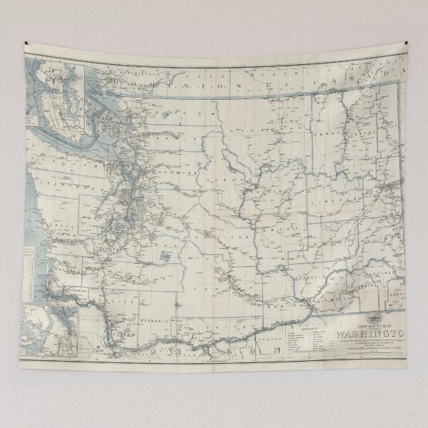 Item preview, Old Washington State Map (1925) The Evergreen State Vintage Atlas designed and sold by BravuraMedia.