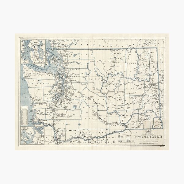 Item preview, Old Washington State Map (1925) The Evergreen State Vintage Atlas designed and sold by BravuraMedia.