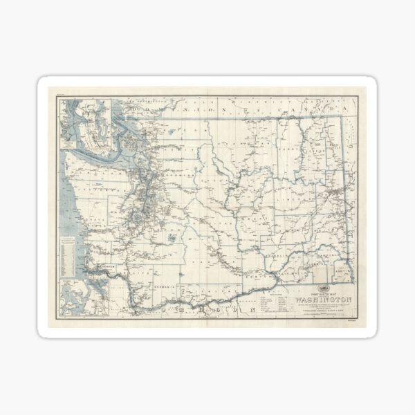 Item preview, Old Washington State Map (1925) The Evergreen State Vintage Atlas designed and sold by BravuraMedia.