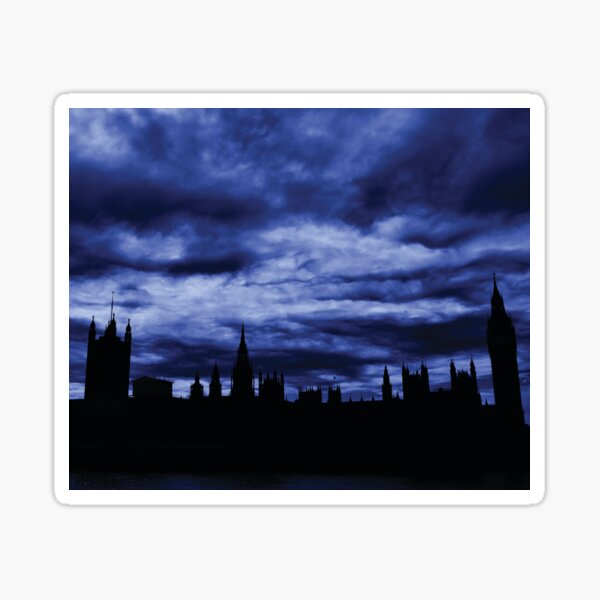 Dramatic Houses of Parliament At Dusk With Blue Clouds Sticker