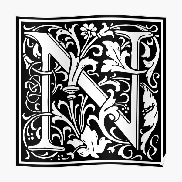 Decorative Letter N Wall Art Redbubble