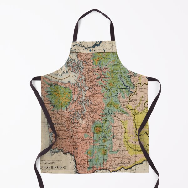 Item preview, Old Washington State Floral Biome Map (1906) Vintage WA Vegetation Atlas designed and sold by BravuraMedia.