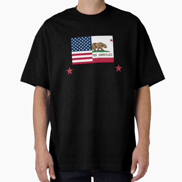 Larry Elder For Governor American and California Flag Oversized T-Shirt