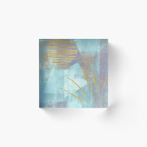 Aperçu de l'œuvre Formes abstraites Golden Blue Peace Art calmant créée et vendue par FideliDesigns.