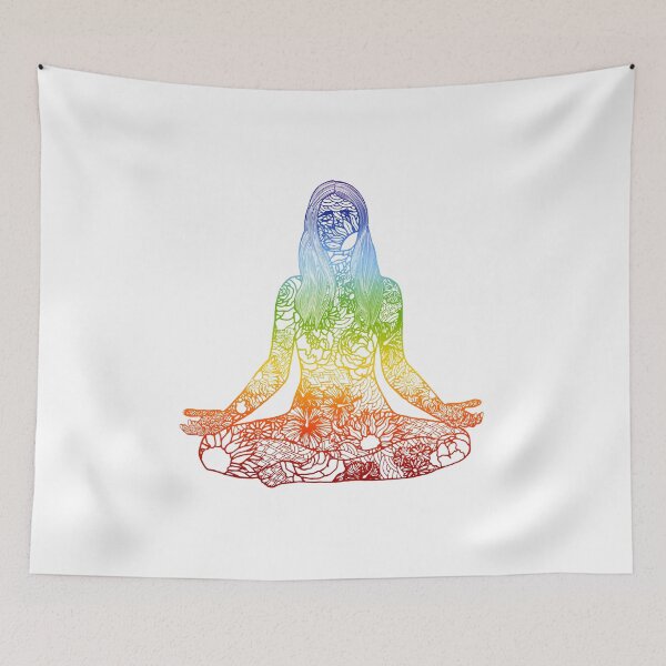 Item preview, Rainbow Chakra Meditator Yoga Pose designed and sold by Jenna Citrus.