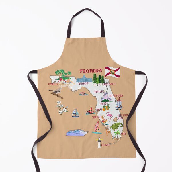 Item preview, Florida Map, state symbols, Landmarks and tourist attractions, the major cities, flag, designed and sold by mashmosh.