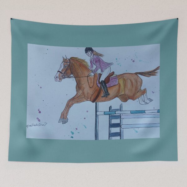 Item preview, Show jumping girl and pony designed and sold by horseaddicted.