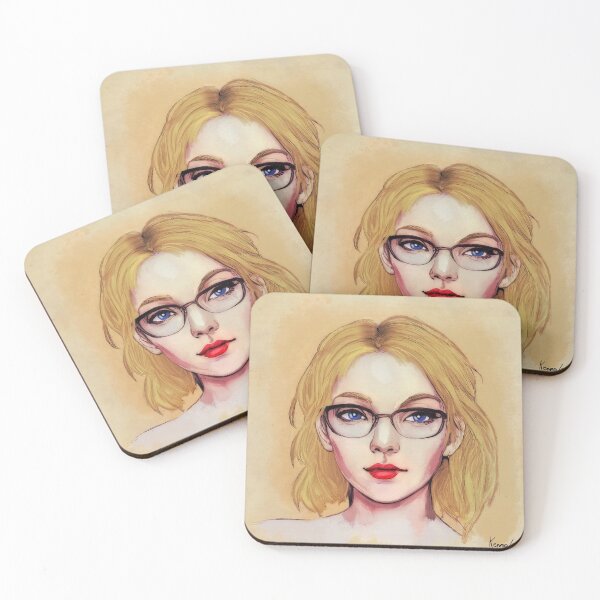 Item preview, Pretty Blue Eyed Lady with Glasses designed and sold by kenmo.
