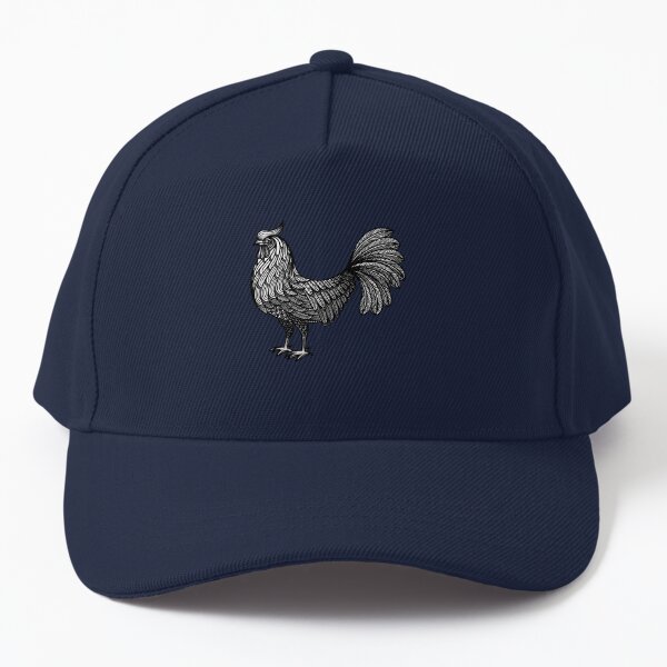 Funky Rooster (Black and White) Baseball Cap