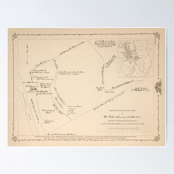 Item preview, Old George Washington Boyhood Homestead Map (1932) US Founding Father Childhood Home Atlas designed and sold by BravuraMedia.