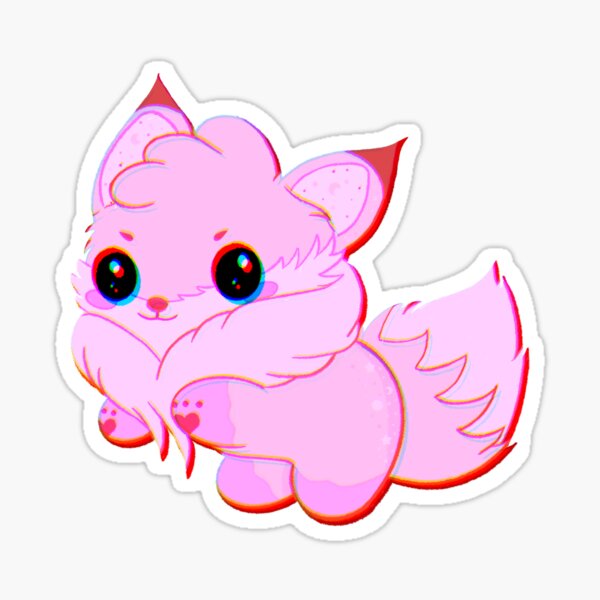 Kitsune pink vibes Sticker