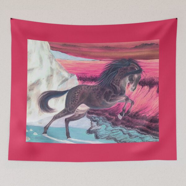 Item preview, Rearing stallion in the beach designed and sold by horseaddicted.
