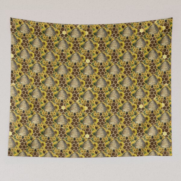 Item preview, Seamless Sunflower Bees Patterns V1 designed and sold by KleinDuBois.
