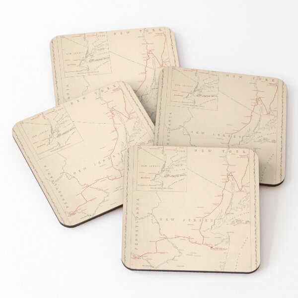 Item preview, Old General Washington New Jersey Military Campaign Map (1932) Vintage Revolutionary War Atlas designed and sold by BravuraMedia.