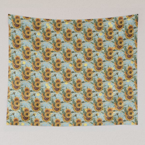 Item preview, Seamless Sunflower Bees Patterns V4 designed and sold by KleinDuBois.