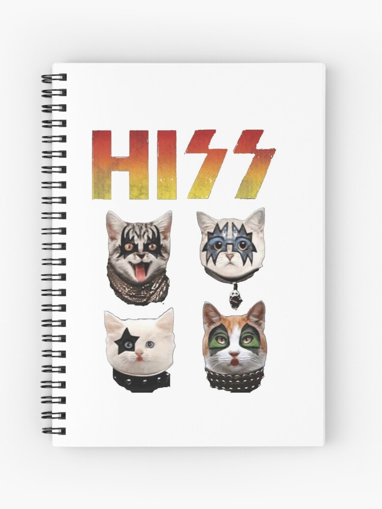 Funny Cat Hiss Rock And Roll For Cat Lover Spiral Notebook