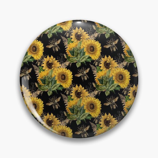 Item preview, Seamless Sunflower Bees Patterns V6 designed and sold by KleinDuBois.