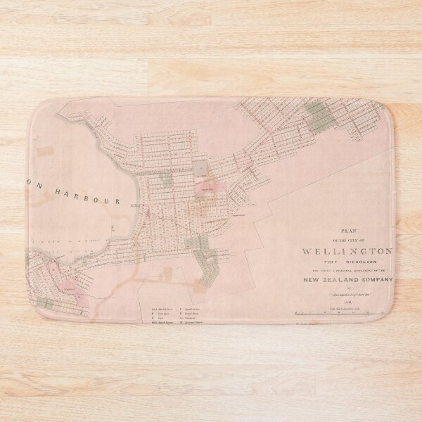 Item preview, Old Wellington NZ Map (1841) Vintage New Zealand Capital City Atlas  designed and sold by BravuraMedia.