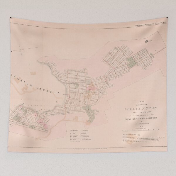 Item preview, Old Wellington NZ Map (1841) Vintage New Zealand Capital City Atlas  designed and sold by BravuraMedia.