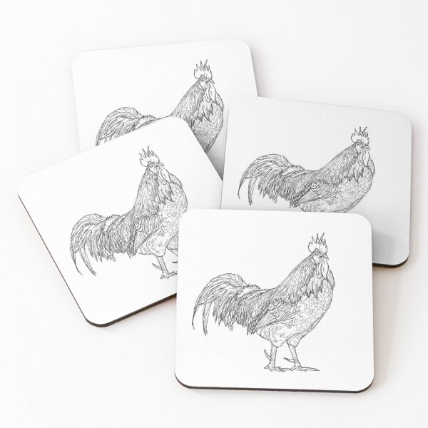 Item preview, realistic rooster sketch designed and sold by Hallamalla.