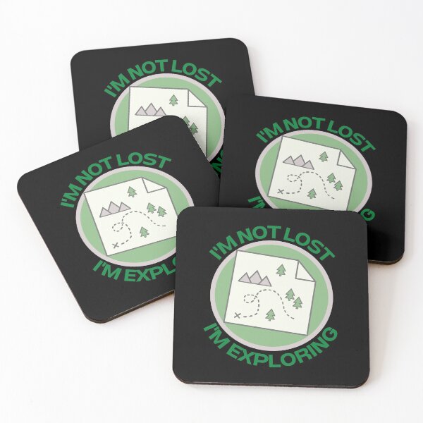 Item preview, Im not lost Im exploring map black - Camping, hiking, travelling quote designed and sold by Teetee94.