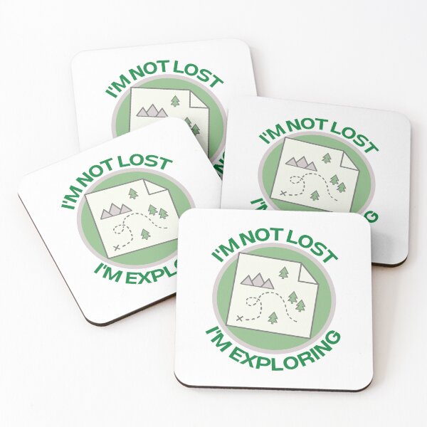 Item preview, Im not lost Im exploring map white - Camping, hiking, travelling quote designed and sold by Teetee94.