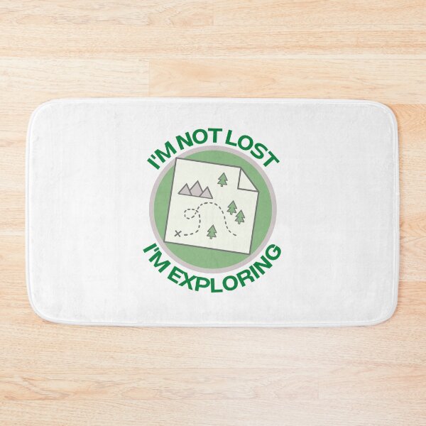 Item preview, Im not lost Im exploring map white - Camping, hiking, travelling quote designed and sold by Teetee94.
