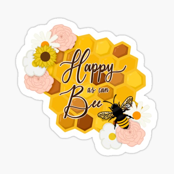 Happy Bee Stickers For Sale Redbubble