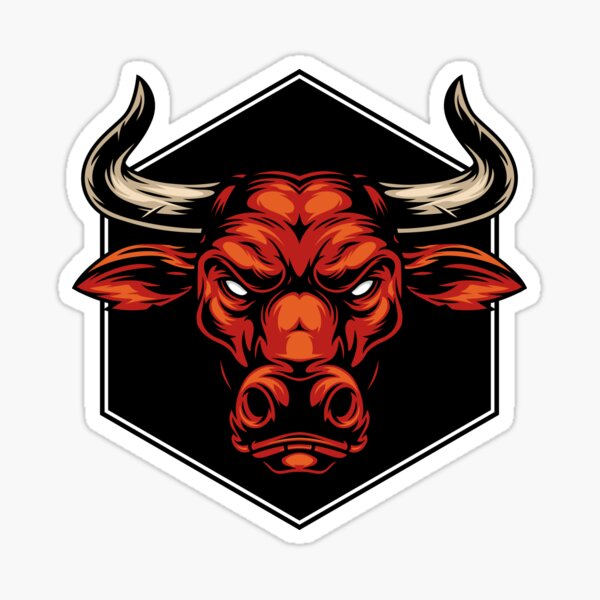 Colorful Personality Angry Red Bull Car Body Styling Removable Waterproof  Stickers