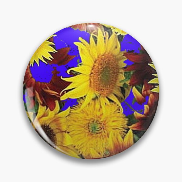 Item preview, ASSORTED YELLOW SUNFLOWER ABSTRACT GARDEN  BLUE ART designed and sold by sharlesart.