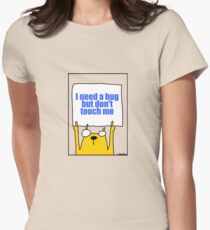 Camiseta entallada para mujer Necesito un abrazo, pero no me toques