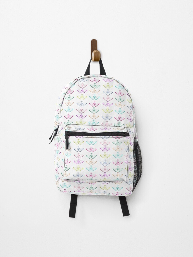 Thumbnail 1 of 3, Backpack, Rainbow Moth Pattern designed and sold by IntentionArt13.