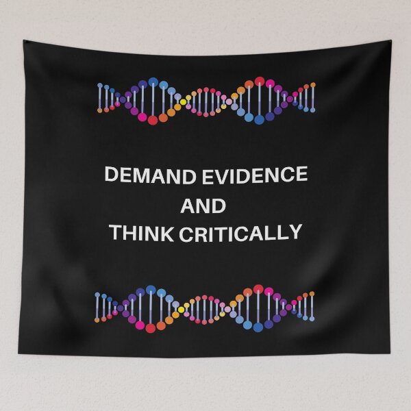 Item preview, black, white, Black and White, demand evidence, critical thinking, DNA, think, evidence, demand,  designed and sold by The Healing Key  - Art • Spirit • Transformation • .