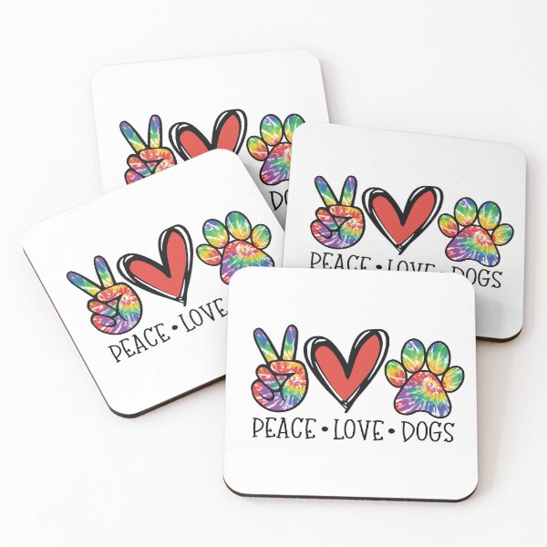 Item preview, Peace, Love, Dogs designed and sold by Pink Pineapple Works.