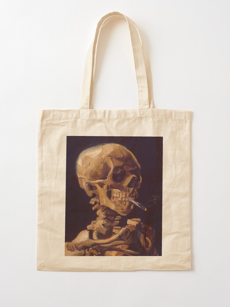 Alternate view of Vincent Van Gogh's 'Skull with a Burning Cigarette'  Tote Bag