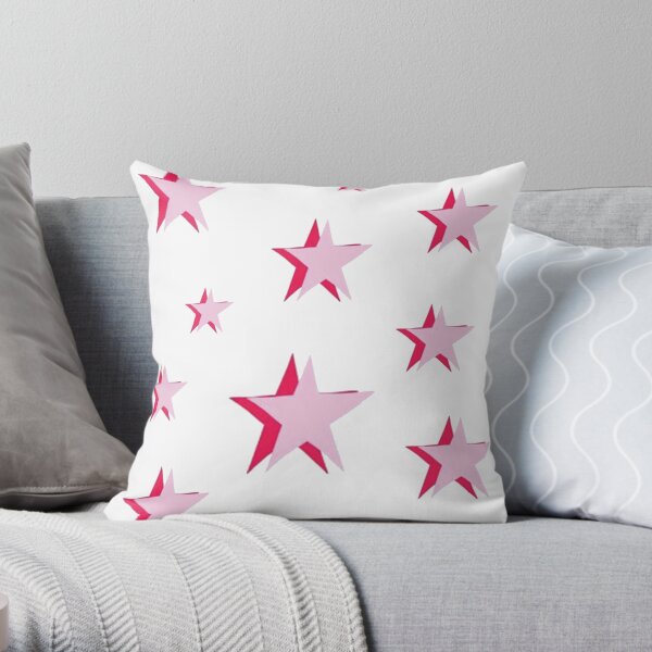Pink Stars Throw Pillow