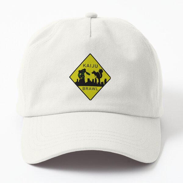 Kaiju Brawl Warning Sign Dad Hat