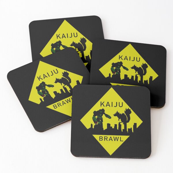 Item preview, Kaiju Brawl Warning Sign designed and sold by Kangavark.