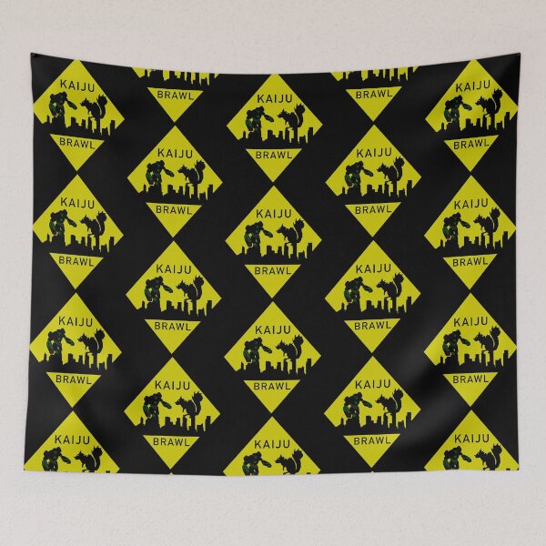 Item preview, Kaiju Brawl Warning Sign designed and sold by Kangavark.