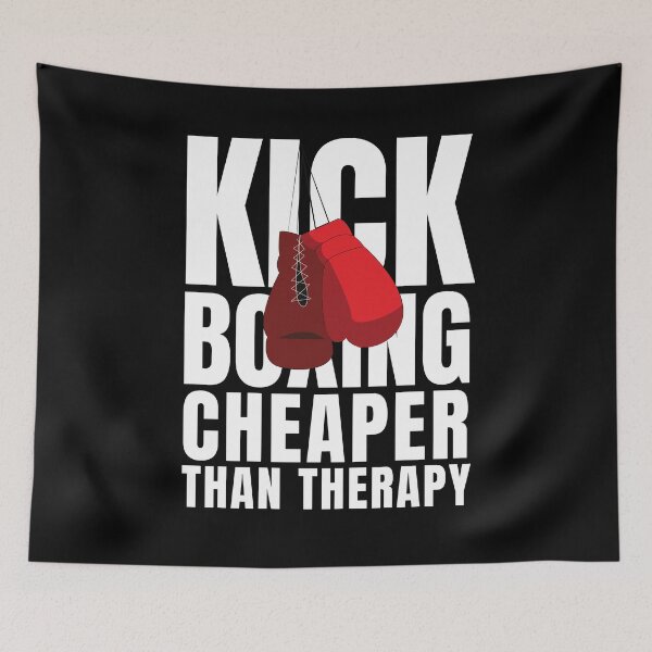 Item preview, Kick Boxing Cheaper Than Therapy designed and sold by Crafty-Mornings.