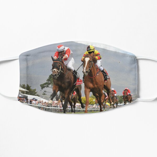 Horse racing action 4 Flat Mask