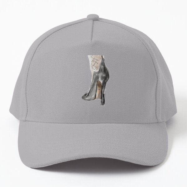 black shoe with stylish high heels and stockings, a small watercolor Baseball Cap