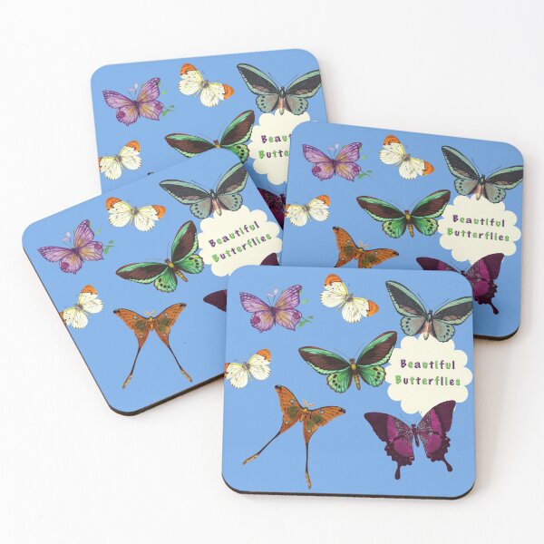 Aperçu de l'œuvre Butterfly Sky - Papillons vintage sur bleu ciel créée et vendue par SojournerAlways.